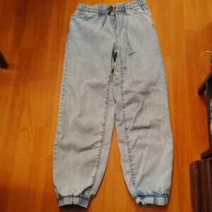 OAT New York Denim Joggers Size 4 / 27 Pull‑On Elastic Waist & Cuffs